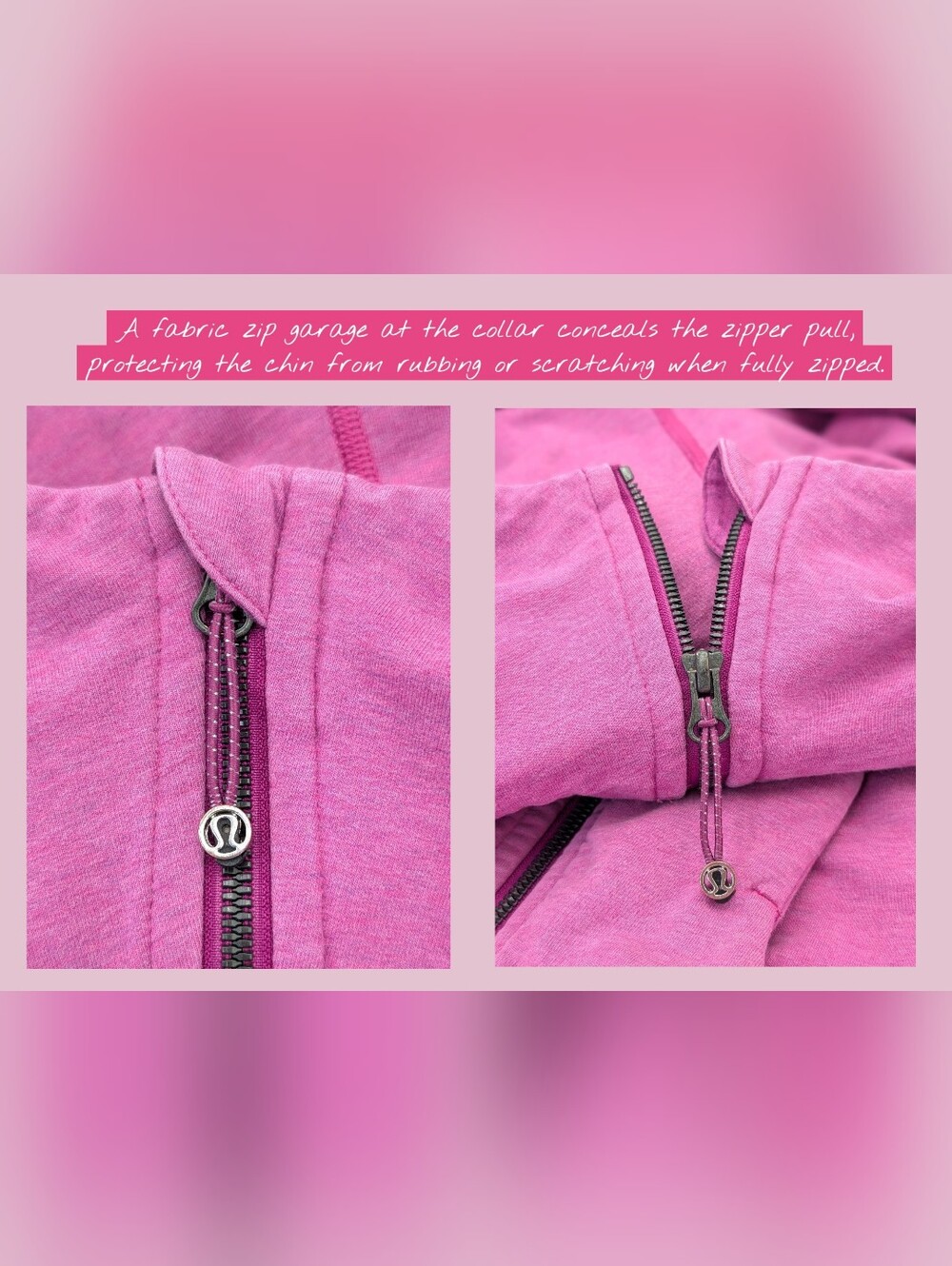 Lululemon Sz 8 Scuba Hoodie Heathered Ultra Violet Full Zip Thumbholes - Picture 14 of 16